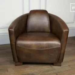 PIB Fauteuils Fauteuil Club En Cuir Marron -Chaise Soldes Magasin fauteuil club en cuir marron 3
