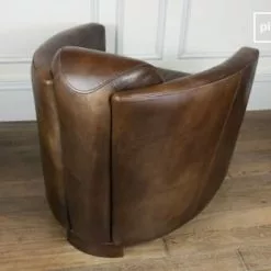 PIB Fauteuils Fauteuil Club En Cuir Marron -Chaise Soldes Magasin fauteuil club en cuir marron 5