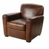 Maisons Du Monde Fauteuils Fauteuil Club En Cuir Marron Effet Vieilli