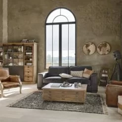 Maisons Du Monde Fauteuils Fauteuil Club En Cuir Marron Effet Vieilli -Chaise Soldes Magasin fauteuil club en cuir marron effet vieilli 1000 16 24 199120 5