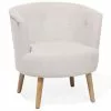 Beliani Fauteuils Fauteuil Club En Tissu Blanc Cassé