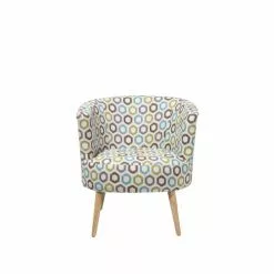 Beliani Fauteuils Fauteuil Club En Tissu Multicolore Motif Géométrique -Chaise Soldes Magasin fauteuil club en tissu multicolore motif geometrique 2