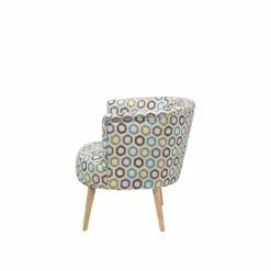 Beliani Fauteuils Fauteuil Club En Tissu Multicolore Motif Géométrique -Chaise Soldes Magasin fauteuil club en tissu multicolore motif geometrique 3