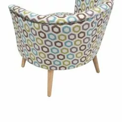 Beliani Fauteuils Fauteuil Club En Tissu Multicolore Motif Géométrique -Chaise Soldes Magasin fauteuil club en tissu multicolore motif geometrique 5
