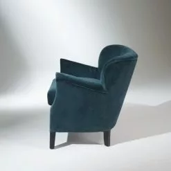 Robin Des Bois Fauteuils Fauteuil Club En Velours Clouté Bleu Paon -Chaise Soldes Magasin fauteuil club en velours cloute bleu paon 4