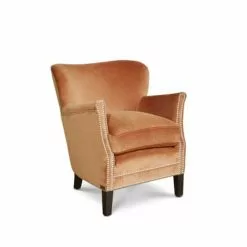 Robin Des Bois Fauteuils Fauteuil Club En Velours Clouté Caramel -Chaise Soldes Magasin fauteuil club en velours cloute caramel 4