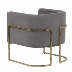 Beliani Fauteuils Fauteuil Club En Velours Gris -Chaise Soldes Magasin fauteuil club en velours gris 2