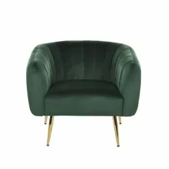 Beliani Fauteuils Fauteuil Club En Velours Vert -Chaise Soldes Magasin fauteuil club en velours vert 2
