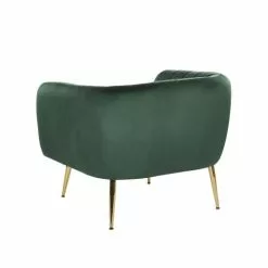 Beliani Fauteuils Fauteuil Club En Velours Vert -Chaise Soldes Magasin fauteuil club en velours vert 3