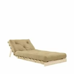 Karup Design Fauteuils Fauteuil Convertible 90x200cm En Bois Naturel Et Tissu Blé -Chaise Soldes Magasin fauteuil convertible 90x200cm en bois naturel et tissu ble 3