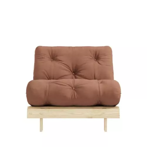 Karup Design Fauteuils Fauteuil Convertible 90x200cm En Bois Naturel Et Tissu Marron Argile 2 Karup Design Fauteuils Fauteuil Convertible 90x200cm En Bois Naturel Et Tissu Marron Argile – Image 2