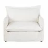Maisons Du Monde Fauteuils Fauteuil Convertible En Lin Froissé Blanc