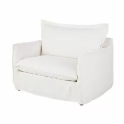 Maisons Du Monde Fauteuils Fauteuil Convertible En Lin Froissé Blanc -Chaise Soldes Magasin fauteuil convertible en lin froisse blanc 1000 10 3 201477 3