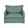 Maisons Du Monde Fauteuils Fauteuil Convertible En Lin Froissé Bleu Céladon