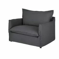 Maisons Du Monde Fauteuils Fauteuil Convertible En Lin Froissé Gris Anthracite -Chaise Soldes Magasin fauteuil convertible en lin froisse gris anthracite 1000 12 24 201088 3