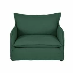 Maisons Du Monde Fauteuils Fauteuil Convertible En Lin Froissé Vert