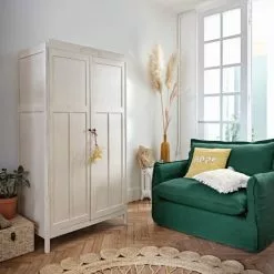 Maisons Du Monde Fauteuils Fauteuil Convertible En Lin Froissé Vert -Chaise Soldes Magasin fauteuil convertible en lin froisse vert 1000 11 35 221640 5