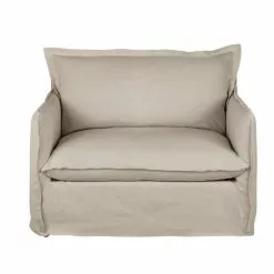 Maisons Du Monde Fauteuils Fauteuil Convertible En Lin Supérieur Beige