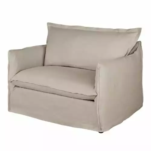 Maisons Du Monde Fauteuils Fauteuil Convertible En Lin Supérieur Beige 3 Maisons Du Monde Fauteuils Fauteuil Convertible En Lin Supérieur Beige – Image 3