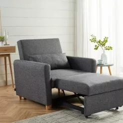 Baita Fauteuils Fauteuil Convertible En Tissu 1 Place Gris -Chaise Soldes Magasin fauteuil convertible en tissu 1 place gris 2