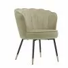 Baita Fauteuils Fauteuil Coquillage En Velours 1 Place Beige Et Doré