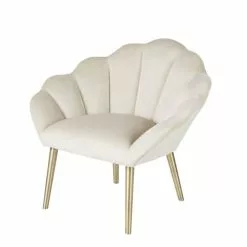 Maisons Du Monde Fauteuils Fauteuil Coquillage En Velours Beige