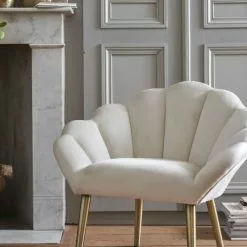 Maisons Du Monde Fauteuils Fauteuil Coquillage En Velours Beige -Chaise Soldes Magasin fauteuil coquillage en velours beige 1000 1 38 219675 5