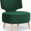 Custom Form Fauteuils Fauteuil Cosy Rembourré Tissu Couleur Vert Pieds Bois Clair