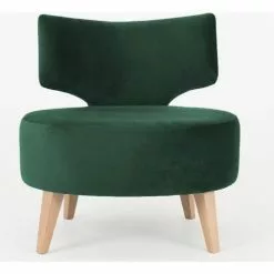 Custom Form Fauteuils Fauteuil Cosy Rembourré Tissu Couleur Vert Pieds Bois Clair -Chaise Soldes Magasin fauteuil cosy rembourre tissu couleur vert pieds bois clair 2