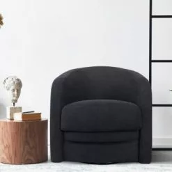 DIVA SALON Fauteuils Fauteuil Crapaud 1 Place En Tissu Bleu Marine -Chaise Soldes Magasin fauteuil crapaud 1 place en tissu bleu marine 2