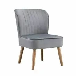 Baita Fauteuils Fauteuil Crapaud En Velours 1 Place Gris -Chaise Soldes Magasin fauteuil crapaud en velours 1 place gris 2