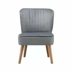 Baita Fauteuils Fauteuil Crapaud En Velours 1 Place Gris