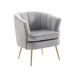 Baita Fauteuils Fauteuil Crapaud En Velours 1 Place Gris