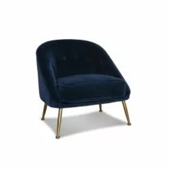 PIB Fauteuils Fauteuil Crapaud En Velours Bleu