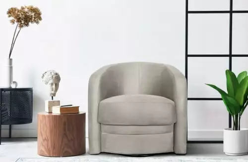 DIVA SALON Fauteuils Fauteuil Crapaud Pivotant 1 Place En Tissu Beige Crème 2 DIVA SALON Fauteuils Fauteuil Crapaud Pivotant 1 Place En Tissu Beige Crème – Image 2