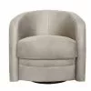 DIVA SALON Fauteuils Fauteuil Crapaud Pivotant 1 Place En Tissu Beige Crème