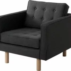 Custom Form Fauteuils Fauteuil Cubique Rembourré En Tissu Couleur Gris Anthracite