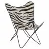 Meubles & Design Fauteuils Fauteuil Cuir Papillon Motifs Zébrés