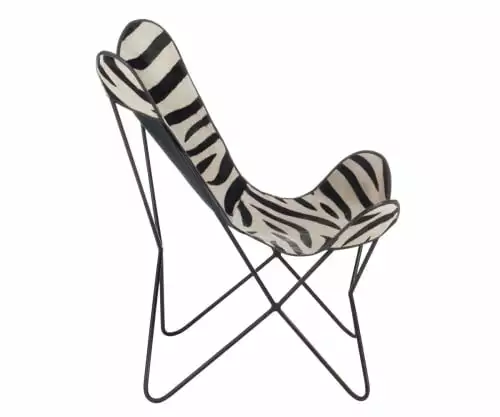 Meubles & Design Fauteuils Fauteuil Cuir Papillon Motifs Zébrés 3 Meubles & Design Fauteuils Fauteuil Cuir Papillon Motifs Zébrés – Image 3