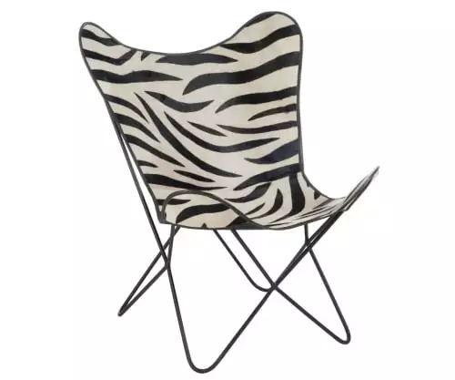 Meubles & Design Fauteuils Fauteuil Cuir Papillon Motifs Zébrés 1 Meubles & Design Fauteuils Fauteuil Cuir Papillon Motifs Zébrés