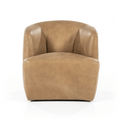 Meubles & Design Fauteuils Fauteuil Cuir Rond Design Beige -Chaise Soldes Magasin fauteuil cuir rond design beige 3