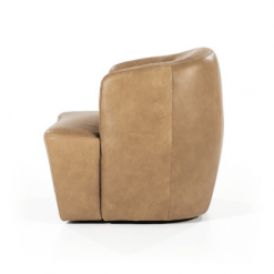 Meubles & Design Fauteuils Fauteuil Cuir Rond Design Beige -Chaise Soldes Magasin fauteuil cuir rond design beige 4