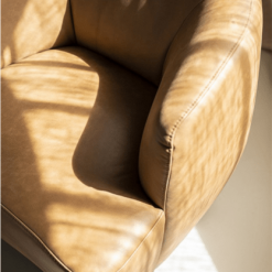 Meubles & Design Fauteuils Fauteuil Cuir Rond Design Beige -Chaise Soldes Magasin fauteuil cuir rond design beige 6
