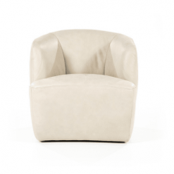 Meubles & Design Fauteuils Fauteuil Cuir Rond Design Blanc -Chaise Soldes Magasin fauteuil cuir rond design blanc 2