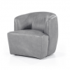 Meubles & Design Fauteuils Fauteuil Cuir Rond Design Gris