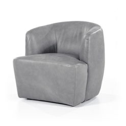 Meubles & Design Fauteuils Fauteuil Cuir Rond Design Gris