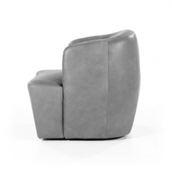 Meubles & Design Fauteuils Fauteuil Cuir Rond Design Gris -Chaise Soldes Magasin fauteuil cuir rond design gris 3