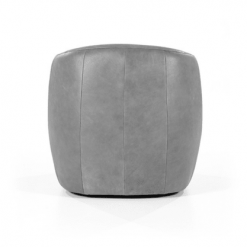 Meubles & Design Fauteuils Fauteuil Cuir Rond Design Gris -Chaise Soldes Magasin fauteuil cuir rond design gris 4