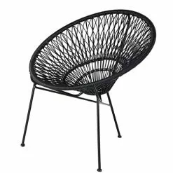 Maisons Du Monde Fauteuils De Jardin Fauteuil De Jardin Empilable En Fil De Résine Et Métal Noir