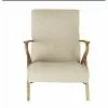 Signature Fauteuils Fauteuil De Salon En Chêne Et Assise En Lin Beige - L66 Cm